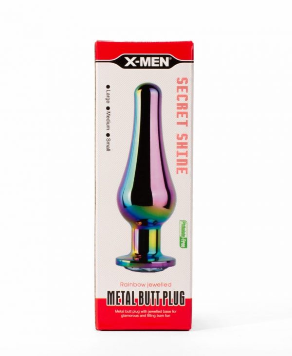 X-MEN Secret Shine Metal Butt Plug Rainbow S ViPstore.hu - Erotika Webáruház - Szexshop