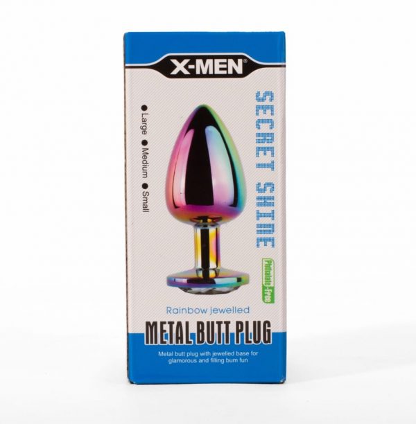 X-MEN Secret Shine Metal Butt Plug Rainbow M ViPstore.hu - Erotika Webáruház - Szexshop