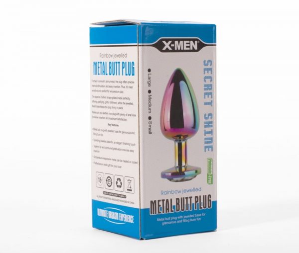 X-MEN Secret Shine Metal Butt Plug Rainbow M ViPstore.hu - Erotika Webáruház - Szexshop 2