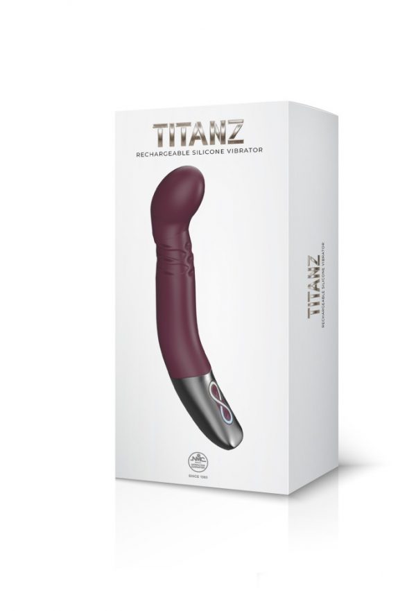 TITANZ 8" SILICONE RECHARGEABLE VIBRATOR IN RUBINE RED ViPstore.hu - Erotika Webáruház - Szexshop