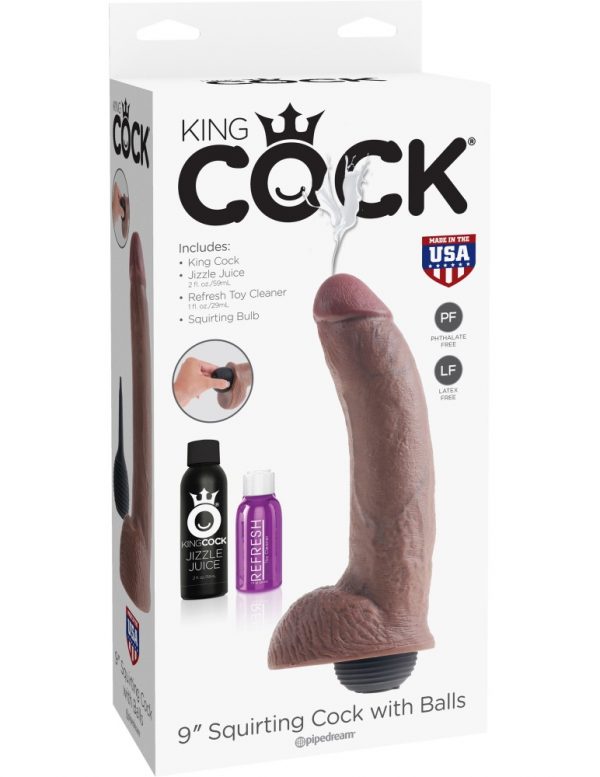9" Squirting Cock with Balls Brown ViPstore.hu - Erotika Webáruház - Szexshop