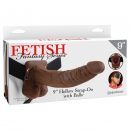 9" Hollow Strap-On with Balls  Brown/Black | ViPstore.hu - Erotika webáruház #1 - EAN 603912362763 | SKU PIPE337429