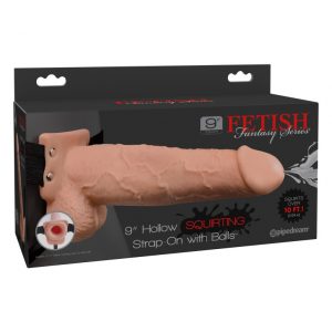 9" Squirting Hollow Strap-on  Light/Black ViPstore.hu - Erotika Webáruház - Szexshop