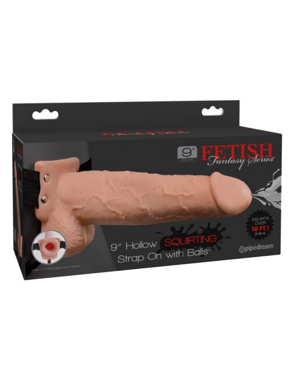 9" Squirting Hollow Strap-on  Light/Black ViPstore.hu - Erotika Webáruház - Szexshop