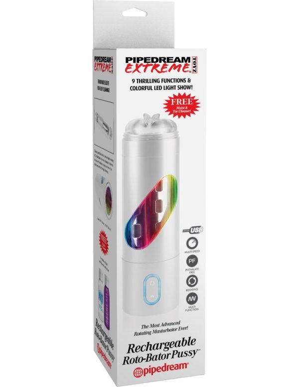 Rechargeable Roto-Bator Pussy  White/Clear/Multi ViPstore.hu - Erotika Webáruház - Szexshop