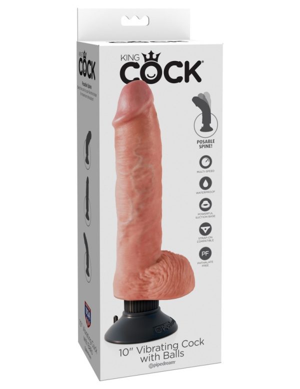 10" Vibrating Cock with Balls  Light ViPstore.hu - Erotika Webáruház - Szexshop
