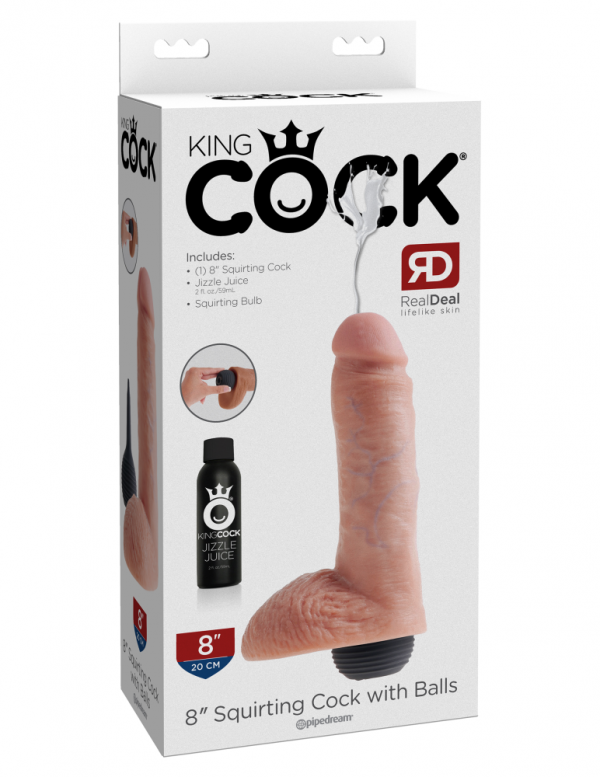 8" Squirting Cock with Balls  Light ViPstore.hu - Erotika Webáruház - Szexshop
