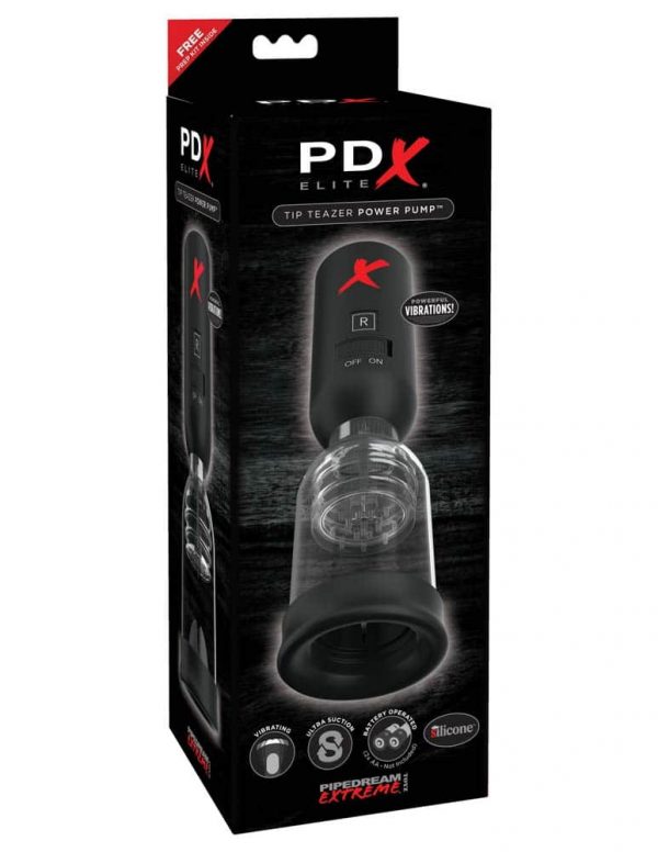 Tip Teazer Power Pump  Clear/Black ViPstore.hu - Erotika Webáruház - Szexshop