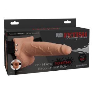 7" Squirting Hollow Strap-on Light/Black ViPstore.hu - Erotika Webáruház - Szexshop