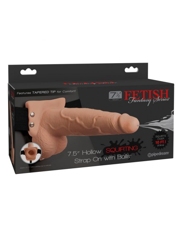7" Squirting Hollow Strap-on Light/Black ViPstore.hu - Erotika Webáruház - Szexshop