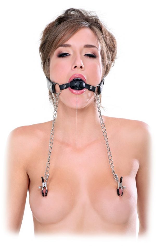 Deluxe Ball Gag and Nipple Clamps  Silver/Black ViPstore.hu - Erotika Webáruház - Szexshop 2