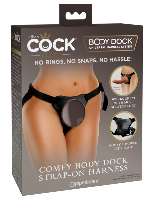 Comfy Body Dock Strap-On Harness Black/ Dark Brown ViPstore.hu - Erotika Webáruház - Szexshop