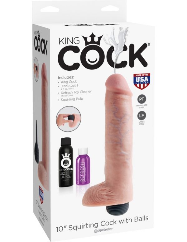 10" Squirting Cock with Balls  Light ViPstore.hu - Erotika Webáruház - Szexshop