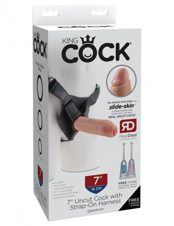 7" Uncut with Strap on Harness  Light ViPstore.hu - Erotika Webáruház - Szexshop