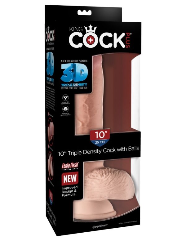 10" Triple Density Cock with Balls Light ViPstore.hu - Erotika Webáruház - Szexshop