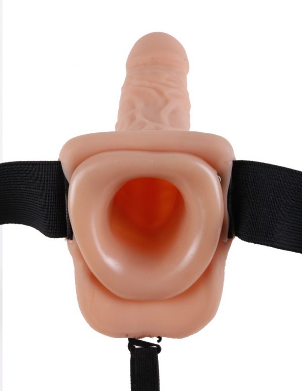 7" Vibrating Hollow Strap-On with Balls  Light/Black ViPstore.hu - Erotika Webáruház - Szexshop 5