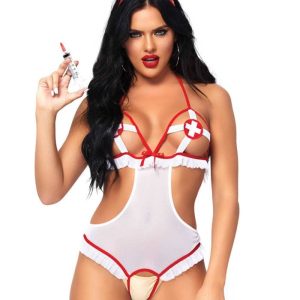 Roleplay Naughty Nurse, white, red, O/S ViPstore.hu - Erotika Webáruház - Szexshop