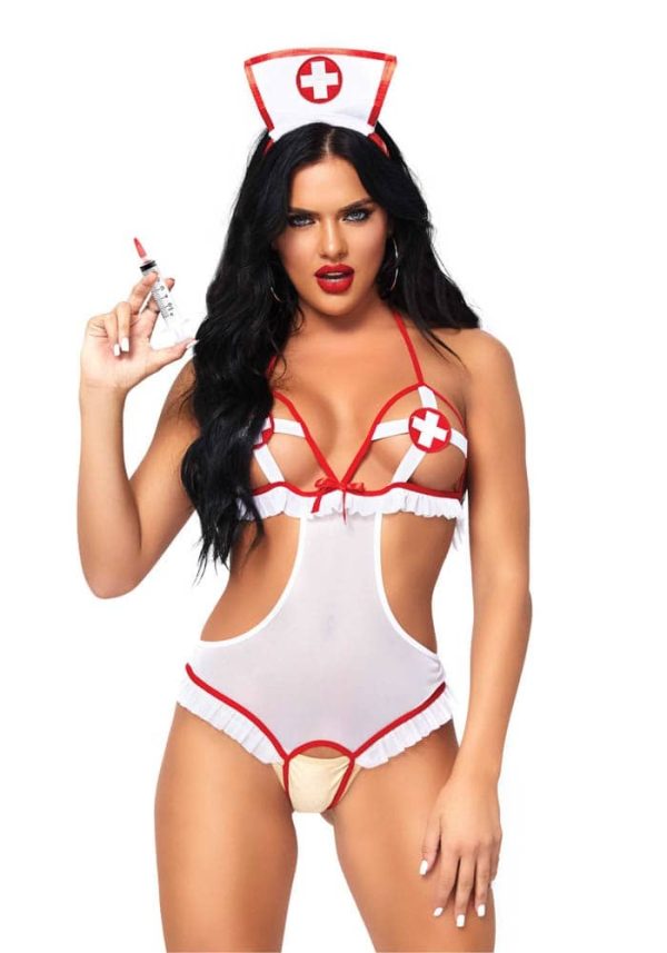 Roleplay Naughty Nurse, white, red, O/S ViPstore.hu - Erotika Webáruház - Szexshop