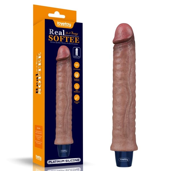 9.5" REAL SOFTEE Rechargeable Silicone Vibrating Dildo ViPstore.hu - Erotika Webáruház - Szexshop