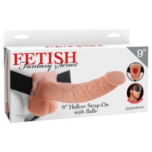 9" Hollow Strap-On with Balls  Light/Black ViPstore.hu - Erotika Webáruház - Szexshop