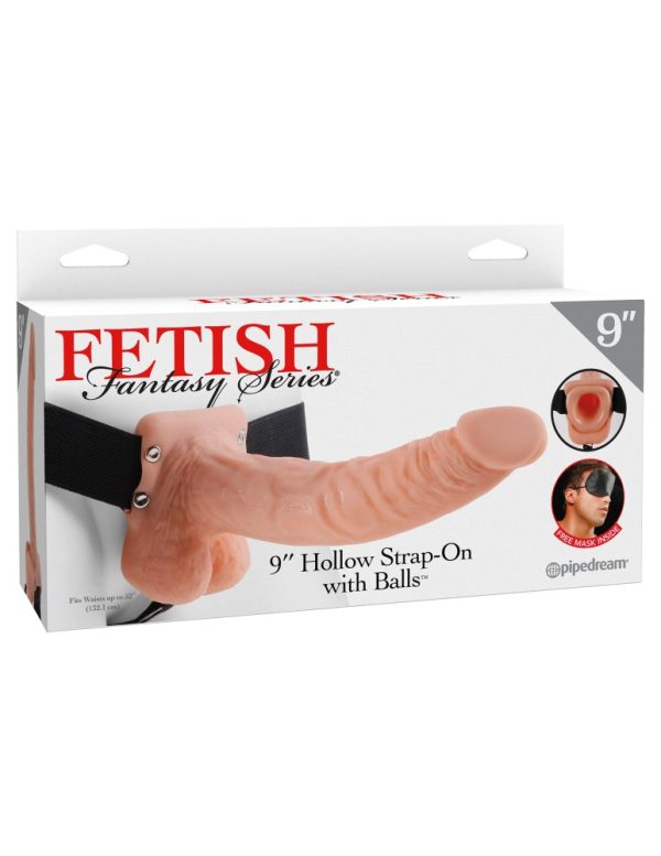9" Hollow Strap-On with Balls  Light/Black ViPstore.hu - Erotika Webáruház - Szexshop