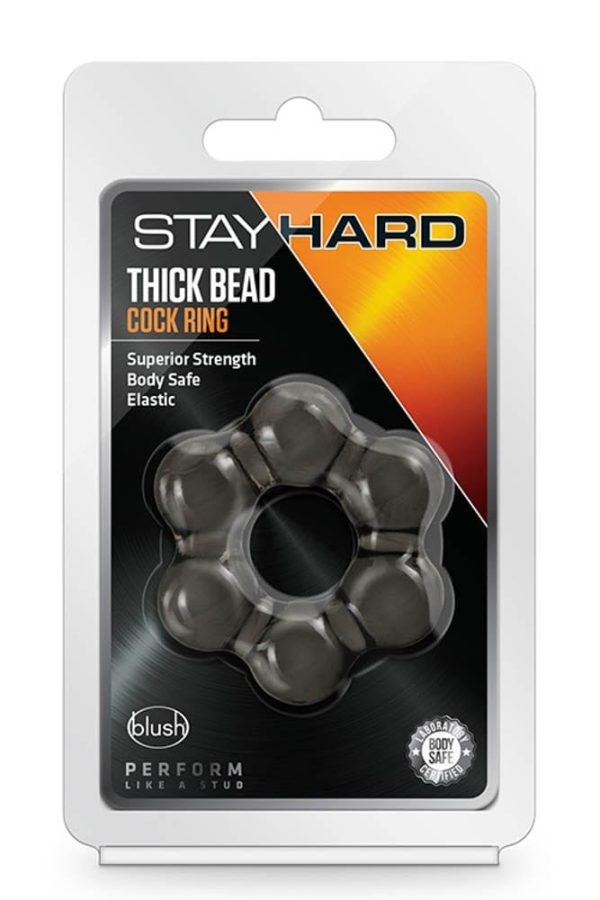 STAY HARD THICK BEAD COCK RING BLACK ViPstore.hu - Erotika Webáruház - Szexshop