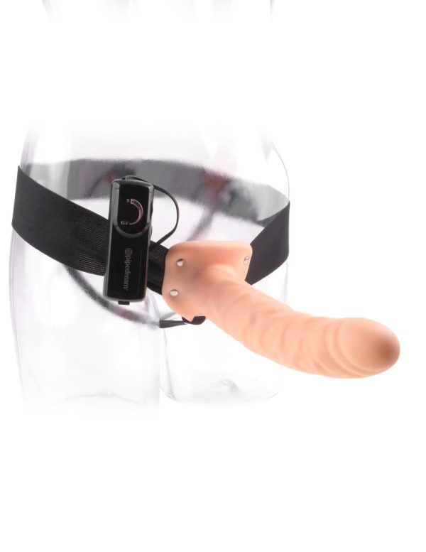 8" Vibrating Hollow Strap-On  Light/Black ViPstore.hu - Erotika Webáruház - Szexshop 3