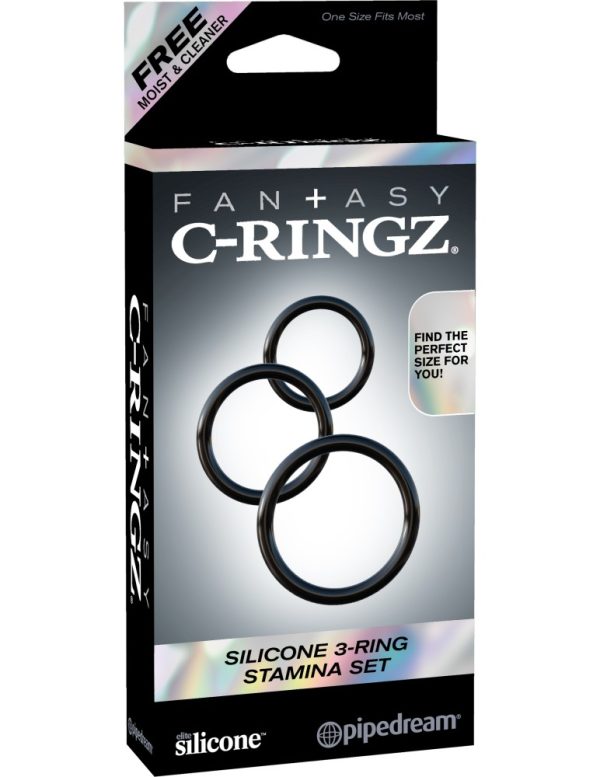 Silicone 3-Ring Stamina Set Black ViPstore.hu - Erotika Webáruház - Szexshop