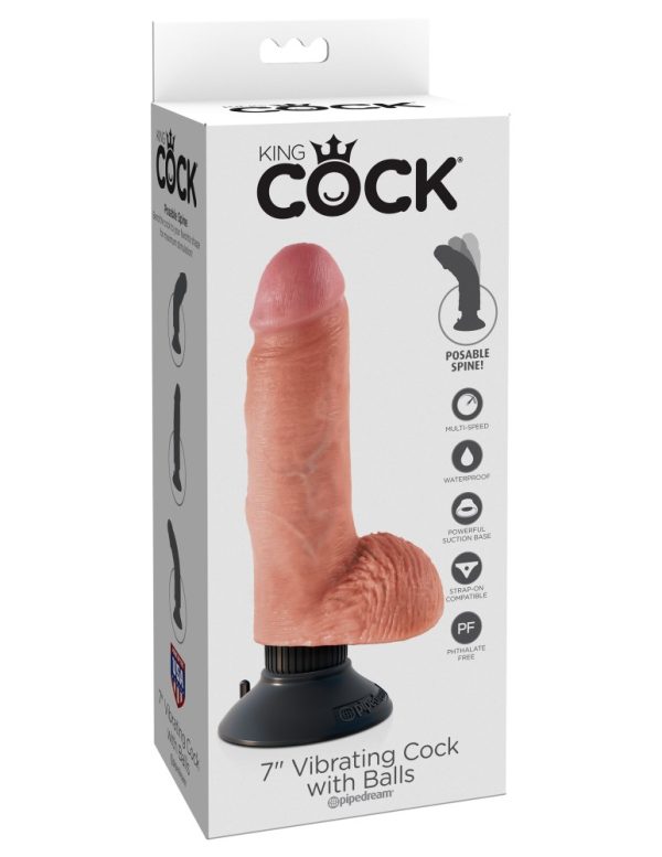 7" Vibrating Cock with Balls  Light ViPstore.hu - Erotika Webáruház - Szexshop