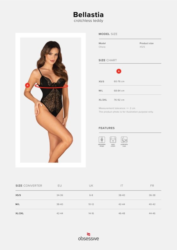Bellastia crotchless teddy   XS/S ViPstore.hu - Erotika Webáruház - Szexshop 9