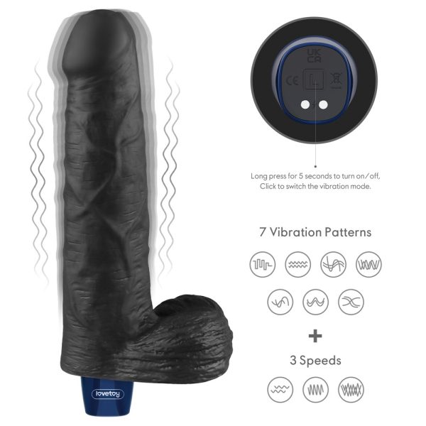 9" REAL SOFTEE Rechargeable Vibrating Dildo(Black) ViPstore.hu - Erotika Webáruház - Szexshop 6