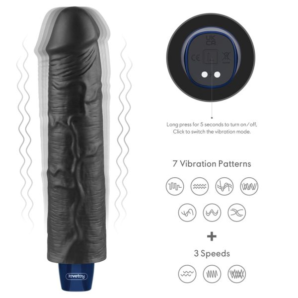 9.5" REAL SOFTEE Rechargeable Vibrating Dildo(Black) ViPstore.hu - Erotika Webáruház - Szexshop 6