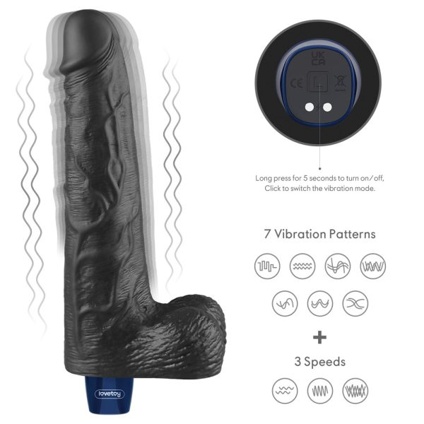 10" REAL SOFTEE Rechargeable Vibrating Dildo(Black) ViPstore.hu - Erotika Webáruház - Szexshop 6