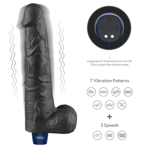 10.5" REAL SOFTEE Rechargeable Vibrating Dildo(Black) ViPstore.hu - Erotika Webáruház - Szexshop 6