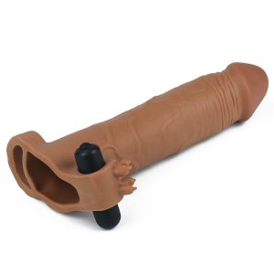 Pleasure X-Tender Vibrating Penis Sleeve #5 Brown