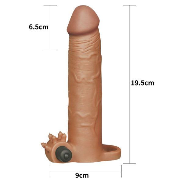 Pleasure X-Tender Vibrating Penis Sleeve #5 Brown ViPstore.hu - Erotika Webáruház - Szexshop 5