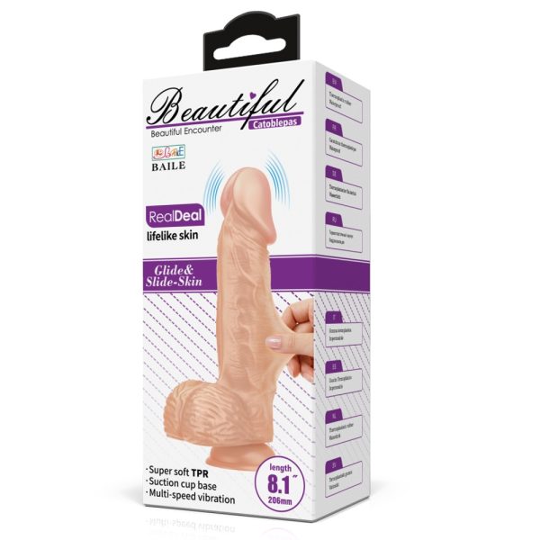 Beautiful Catoblepas 8,1 " Vibrating Dildo Flesh ViPstore.hu - Erotika Webáruház - Szexshop