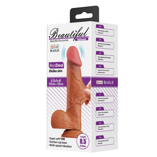 Beautiful Bahamut 8,5 " Vibrating Dildo Brown ViPstore.hu - Erotika Webáruház - Szexshop
