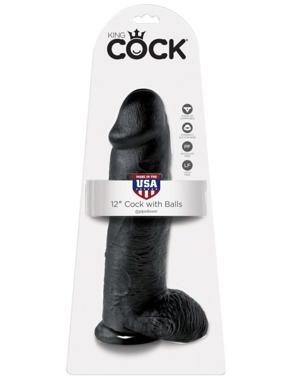 12" Cock with Balls Black ViPstore.hu - Erotika Webáruház - Szexshop