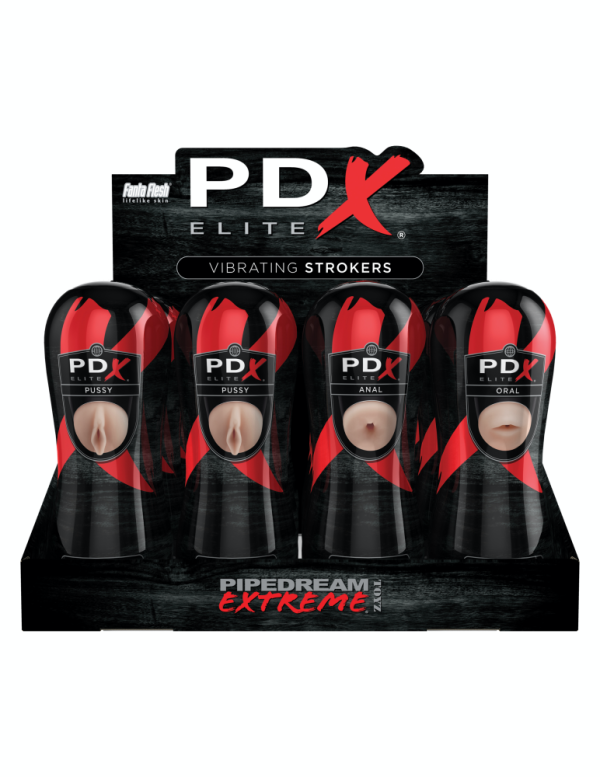 Pipedream Extreme Elite Vibrating Stroker Display – 12 pcs Light/Black ViPstore.hu - Erotika Webáruház - Szexshop 2