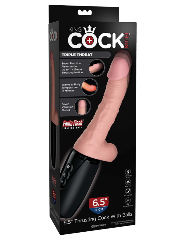 6.5" Thrusting Cock with Balls – Triple Threat Light ViPstore.hu - Erotika Webáruház - Szexshop