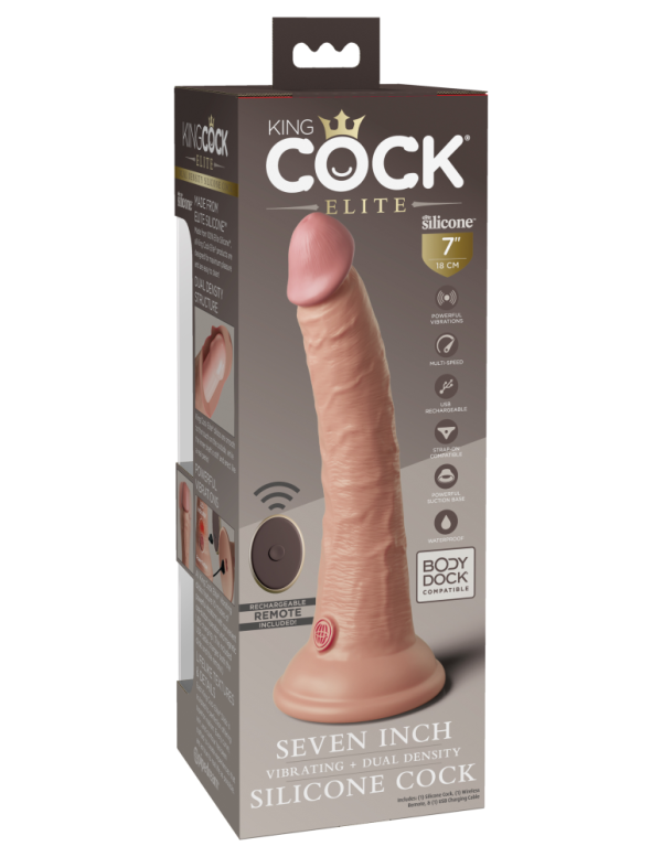 7" Dual Density Vibrating Silicone Cock with Remote  Light ViPstore.hu - Erotika Webáruház - Szexshop 2