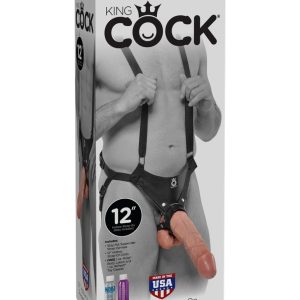 12" Hollow Strap On Suspender System  Light/Black ViPstore.hu - Erotika Webáruház - Szexshop