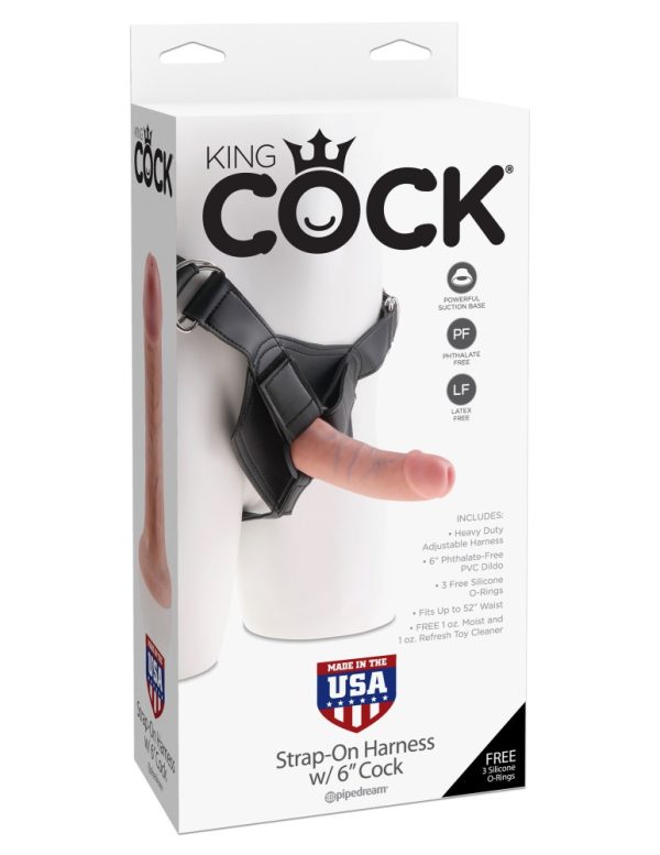 Strap on Harness with 6" Cock  Light ViPstore.hu - Erotika Webáruház - Szexshop