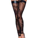 Tulle stockings with patterned flock embroidery - S | ViPstore.hu - Erotika webáruház #1 - EAN 5903050108540 | SKU NOIR000037