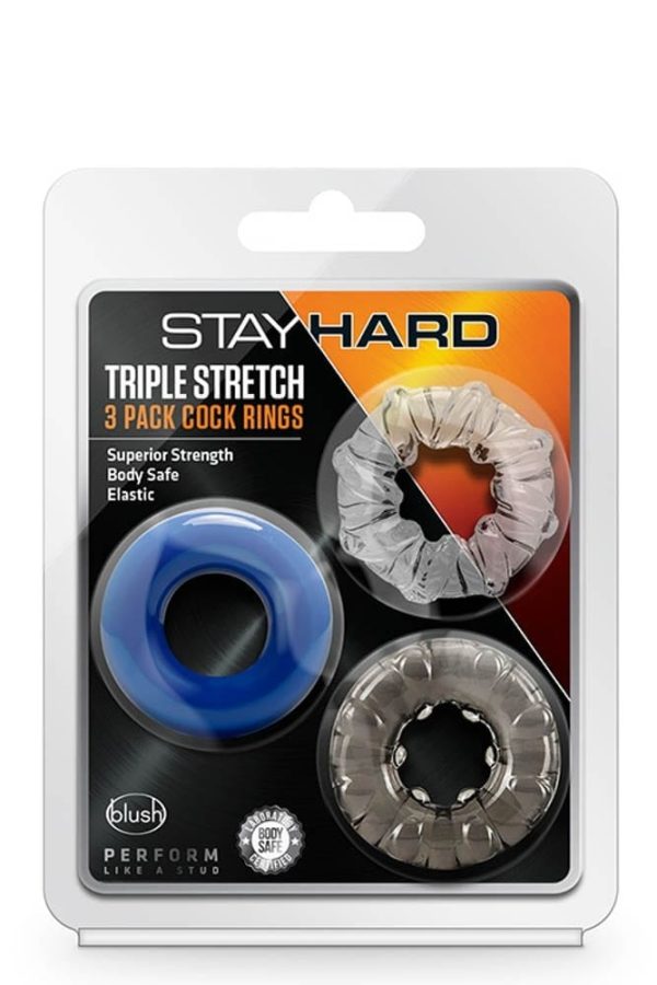 STAY HARD TRIPLE STRETCH 3PACK COCKRINGS ViPstore.hu - Erotika Webáruház - Szexshop