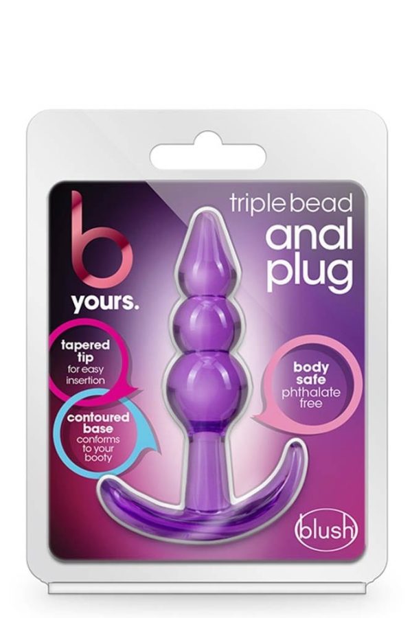 B YOURS TRIPLE BEAD ANAL PLUG PURPLE ViPstore.hu - Erotika Webáruház - Szexshop
