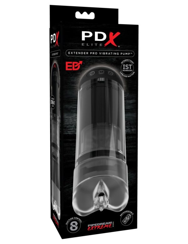 Extender Pro Vibrating Pump  Clear/Black ViPstore.hu - Erotika Webáruház - Szexshop