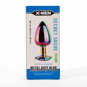 X-MEN Secret Shine Metal Butt Plug Rainbow S ViPstore.hu - Erotika Webáruház - Szexshop