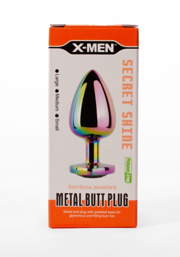 X-MEN Secret Shine Metal Butt Plug Rainbowheart S ViPstore.hu - Erotika Webáruház - Szexshop